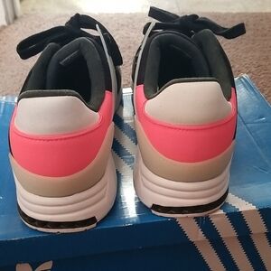 adidas Black, Pink, and White Sneakers